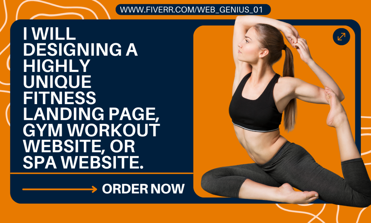 I will design a highly unique fitness landing page gym workout website spa website