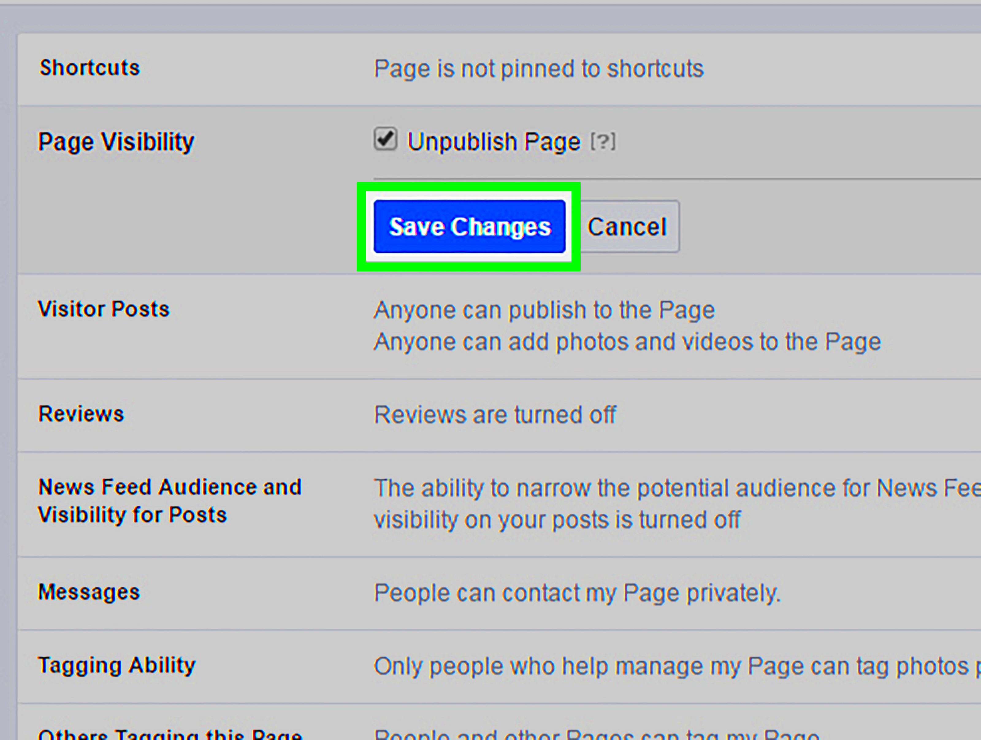 How to Unpublish a Page on Facebook 7 Steps with Pictures