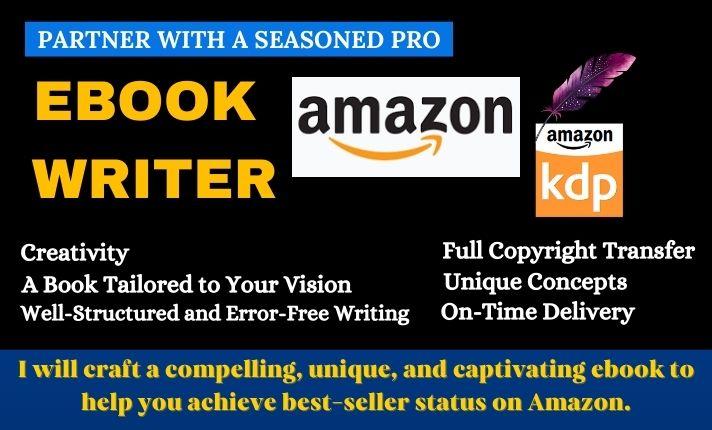 I will ebook ghostwriter, KDP book writer, amazon kindle book and nonfiction ghostwriter