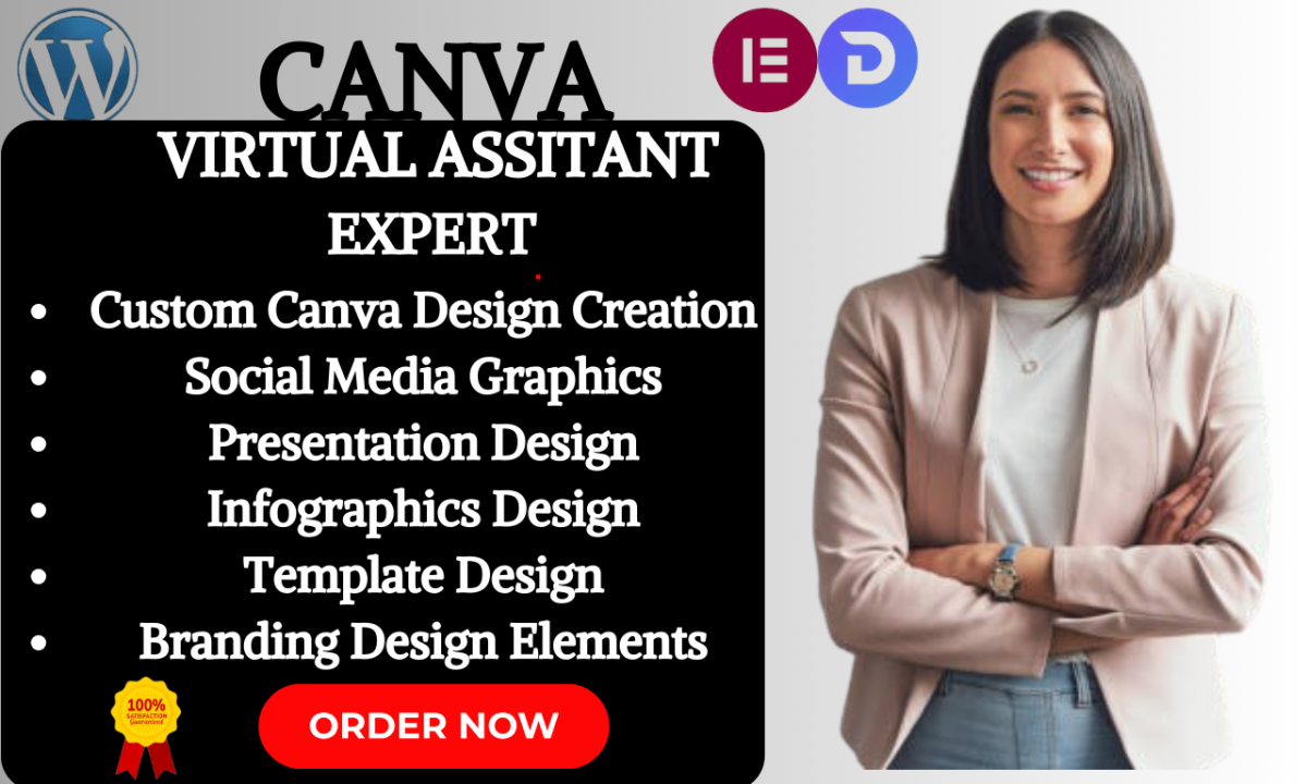 I will provide Canva virtual assistance for your Canva design projects