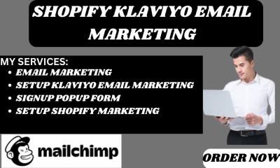 I will setup klaviyo email marketing and sms flow for ecommerces
