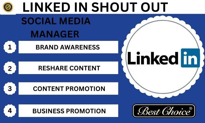 I will share and do promotion for your content on Linkedin network