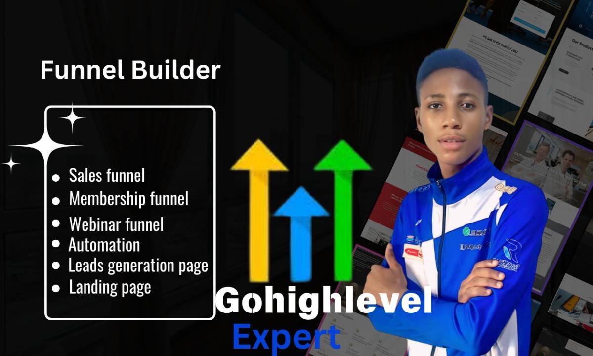 I will build salesfunnel in gohighlevel, ghl website, funnelish