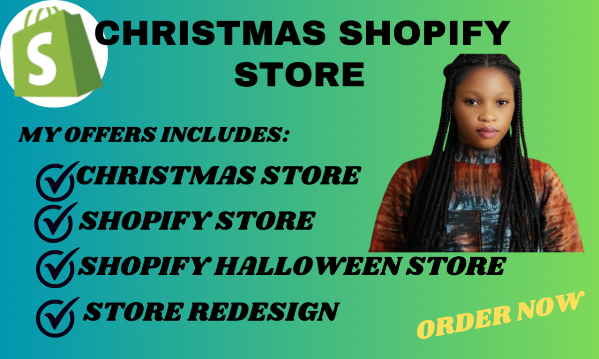 I will create christmas Shopify store, Christmas dropshipping and Shopify store design