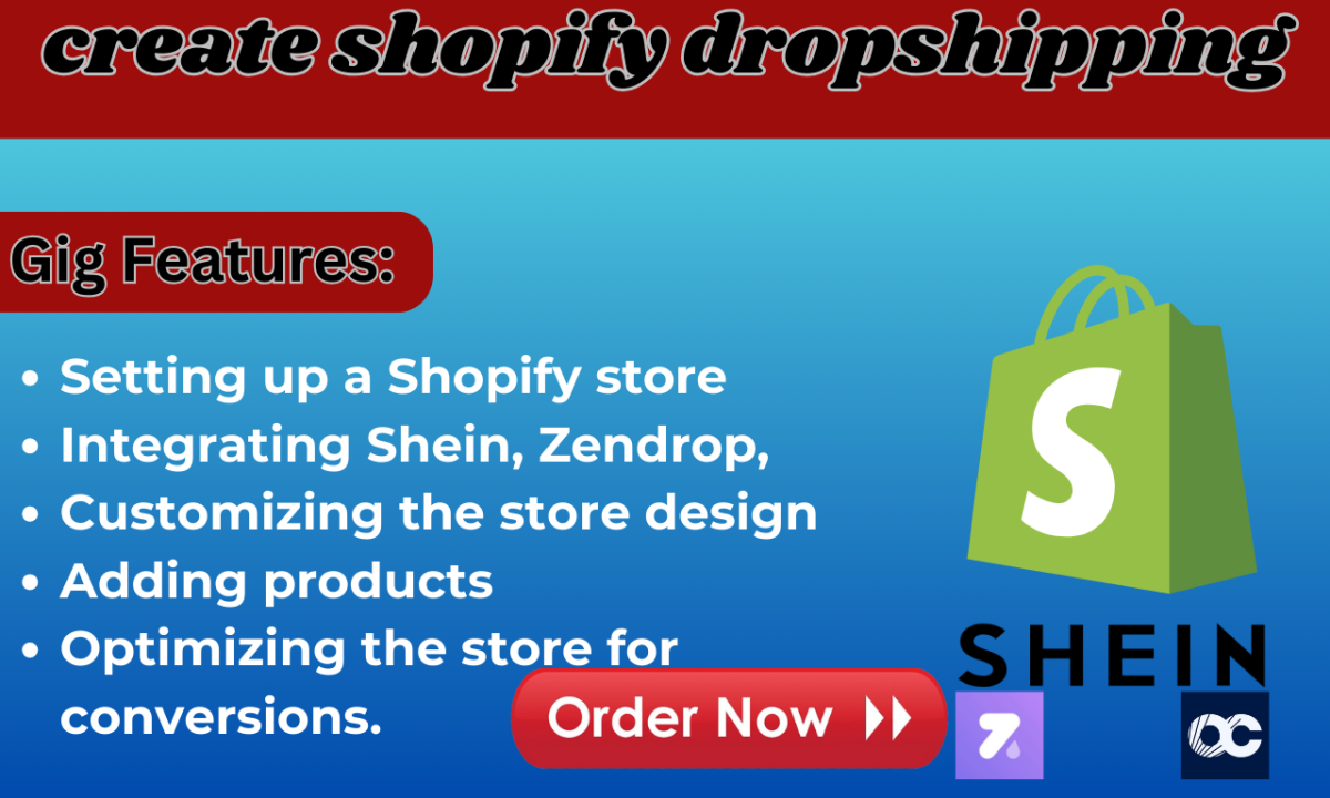 I will create Shopify dropshipping website store via Shein, Zendrop, Octopia