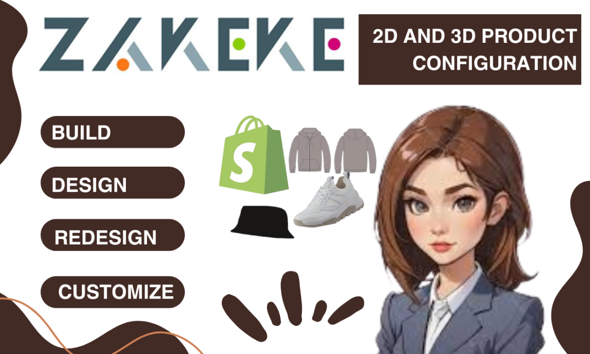 I will set up zakeke 2d, 3d customizer, personalize product configuration