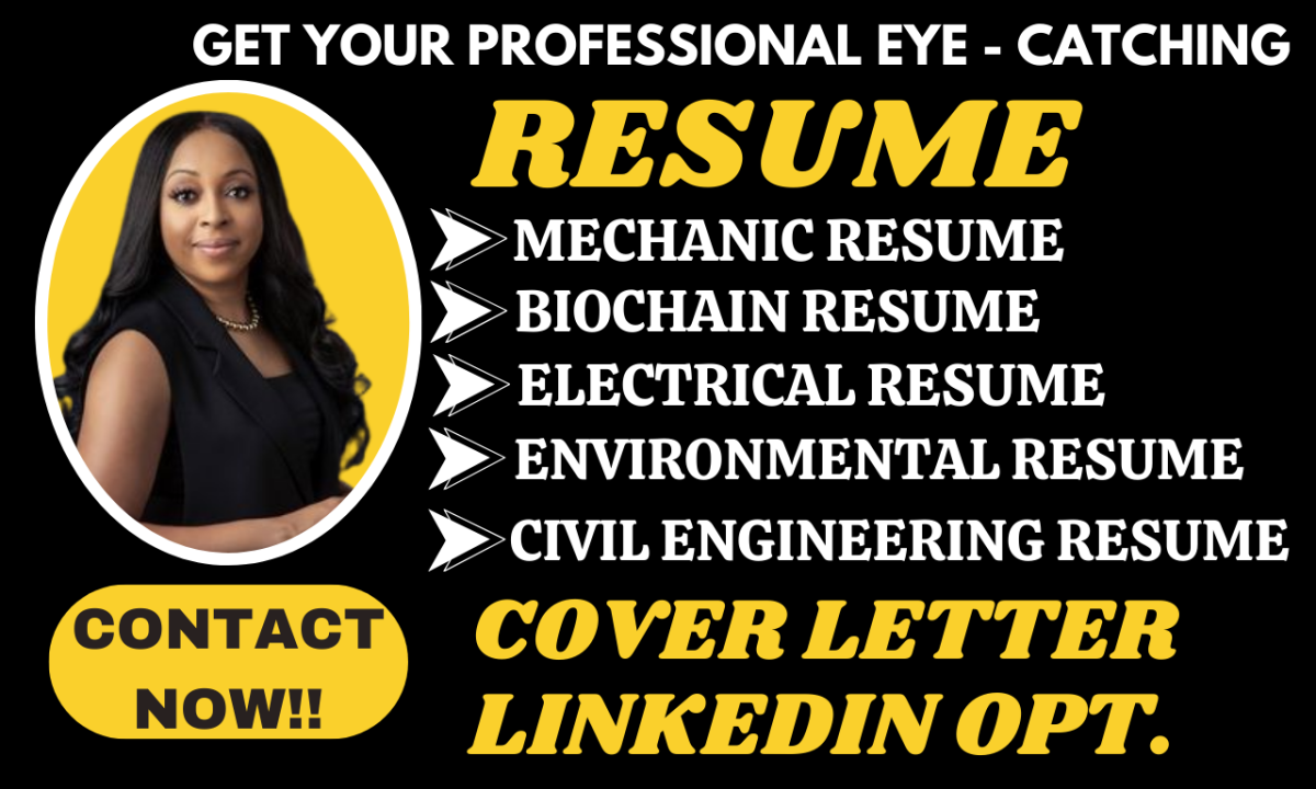 I will write civil engineer, construction, electrical, blockchain, chemical resume