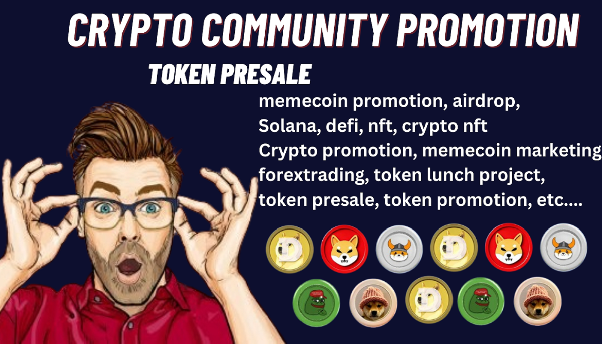 I will do nft token promotion solana meme coin, crypto telegram promotion pump fun