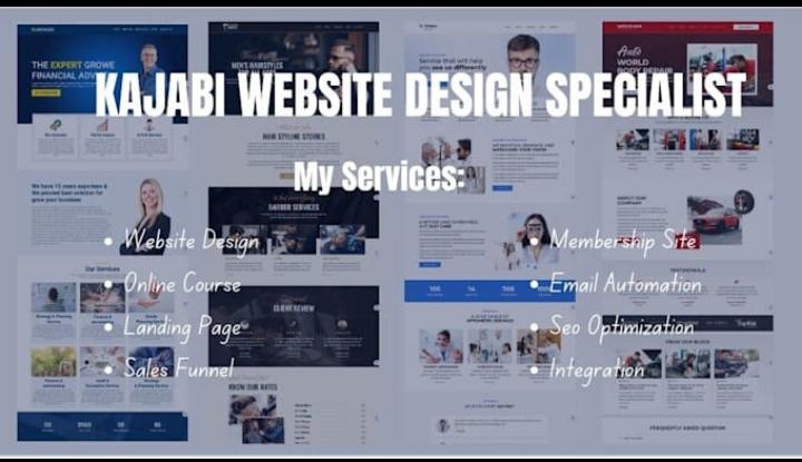 I will Kajabi website design, Kajabi online course, kajabi sales funnel landing page