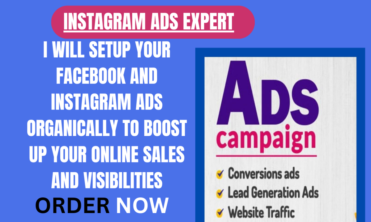 I will do organic real estate facebook ads setup and create instagram shop ads campaign