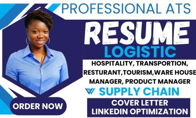 I will do resume for transportation, supply chain, freight warehouse and logistics
