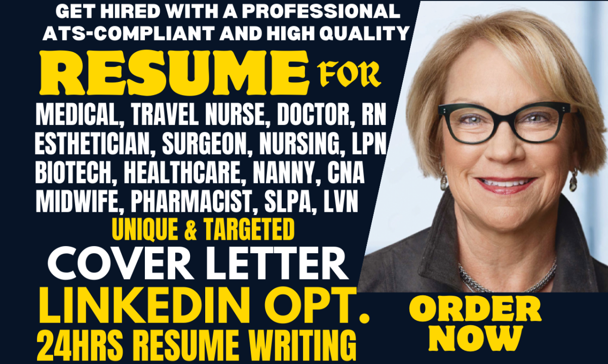 I will deliver a winning medical chemist nanny student graduate midwife surgeon resume Are you looking for a professionally crafted resume that highlights your expertise in the medical field? Look no further! As a skilled resume writer, I will create a standout resume for you in the healthcare industry.