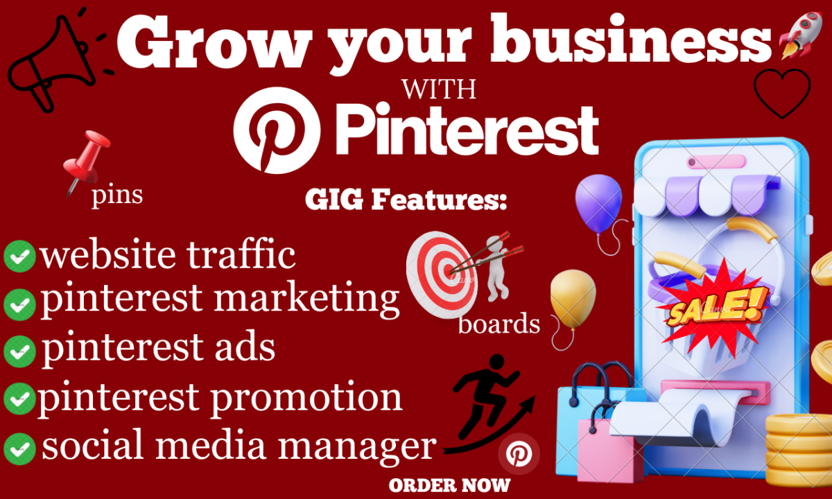 I will do pinterest marketing, create pins and board to boost sales