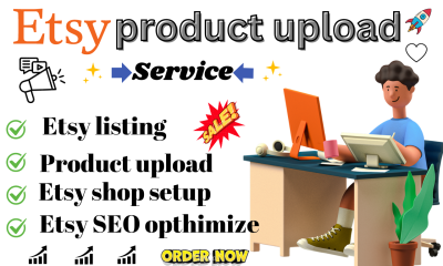 I will do etsy product listing etsy product upload for your etsy shop