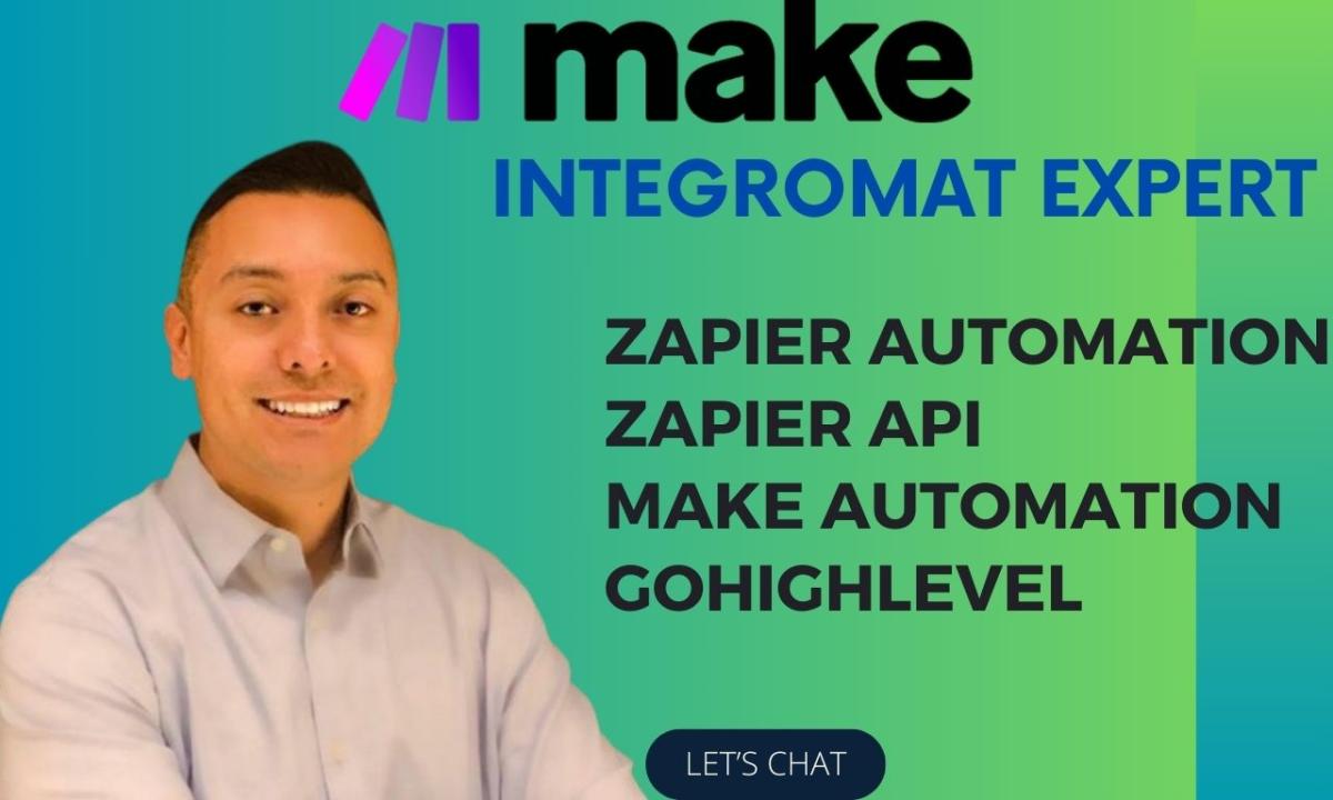 I will setup fix make com integromat zapier zap api automation expert made com notion