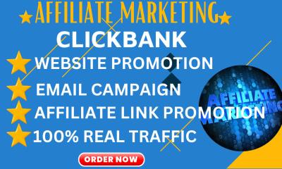 I will do affiliate marketing website clickbank amazon affiliate link promotion
