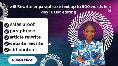 I will paraphrase, edit, proofread or rewrite website content