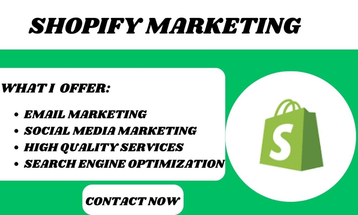 I will boost shopify store marketing, increase shopify store sales, shopify manager