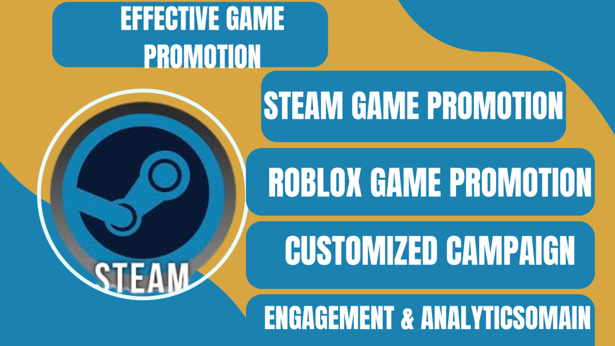 I will steam game promotion, game promotion, steam game, roblox game, game marketing