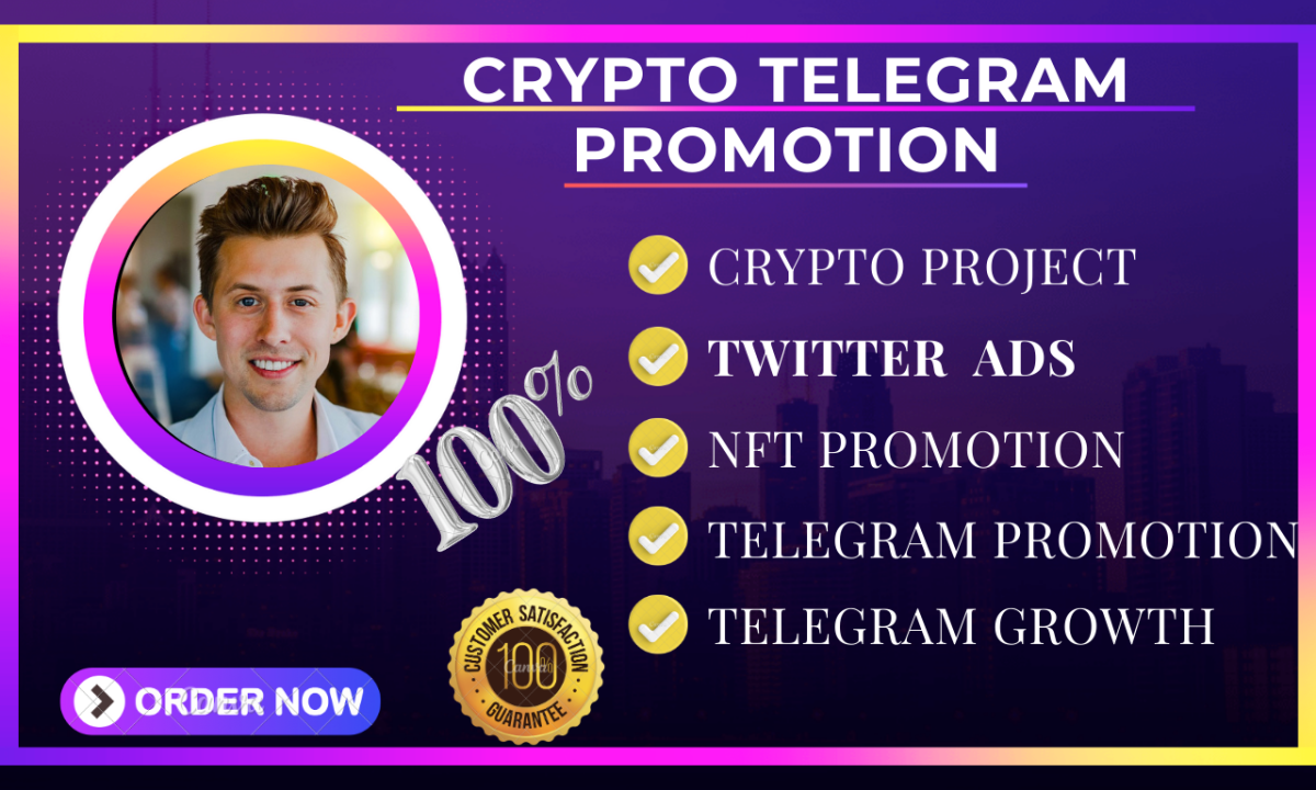 I will crypto promotion telegram promotion twitter x marketing to telegram investors