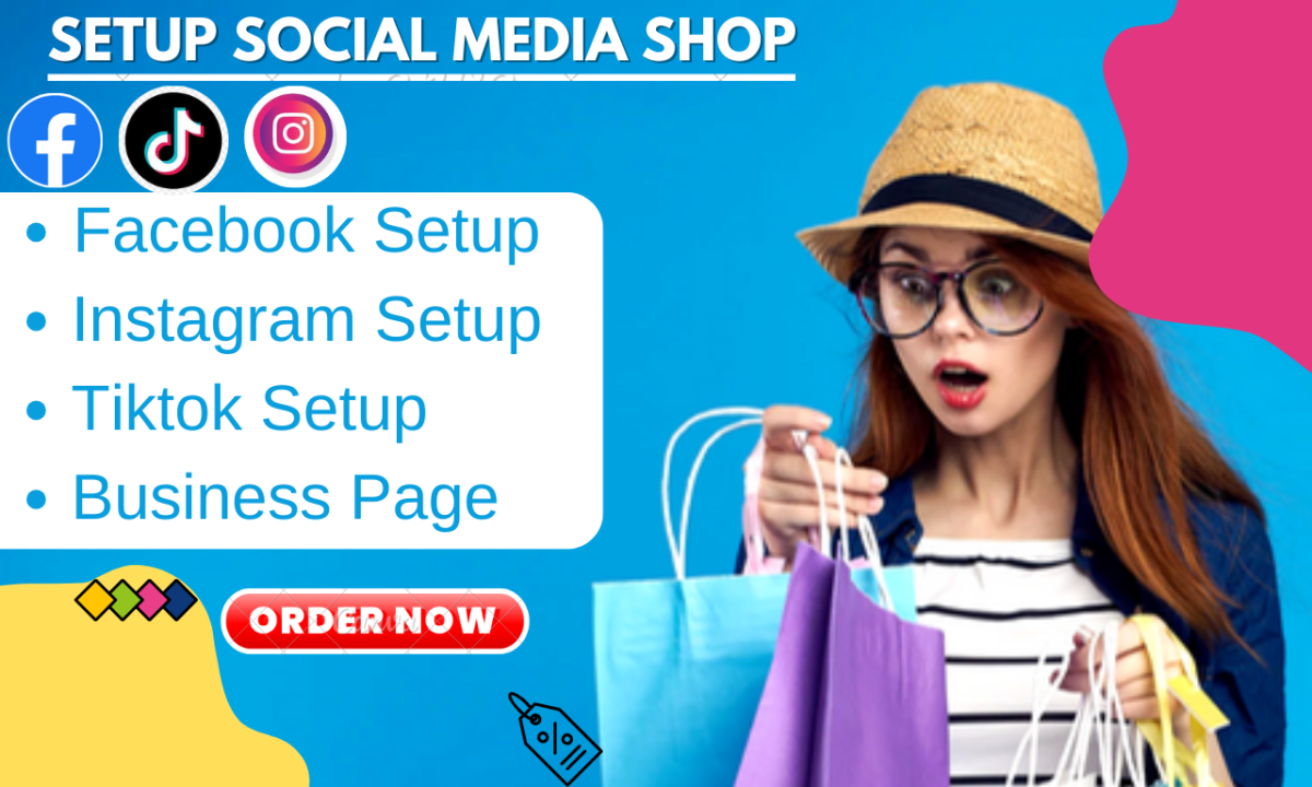 I will setup facebook shop instagram shop tiktok shop tiktok ads