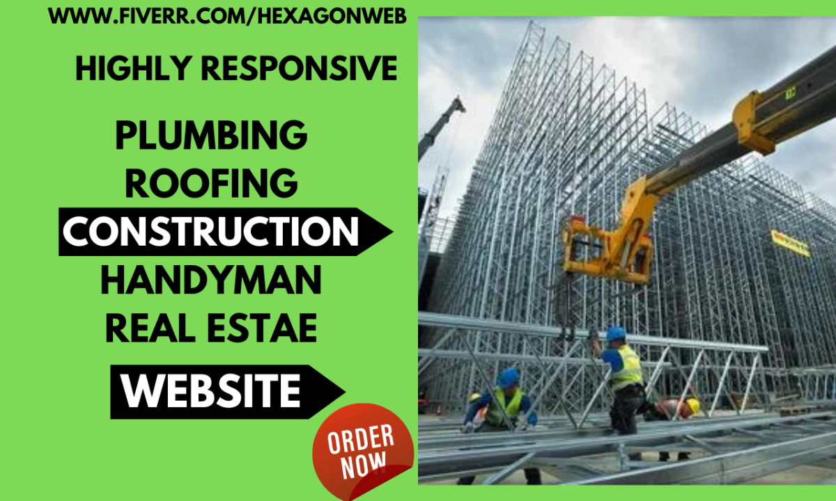 Design Construction Website Plumbing Roofing Architecture Using Wix or WordPress