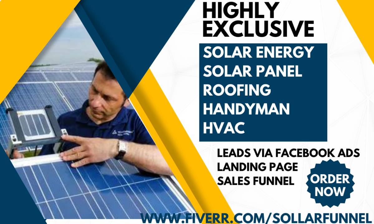 Generate Solar Energy Roofing Homeowner HVAC Airduct Dryer Handyman Leads