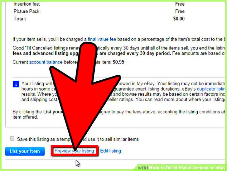 How to Relist Ended Listings on eBay 10 Steps with Pictures