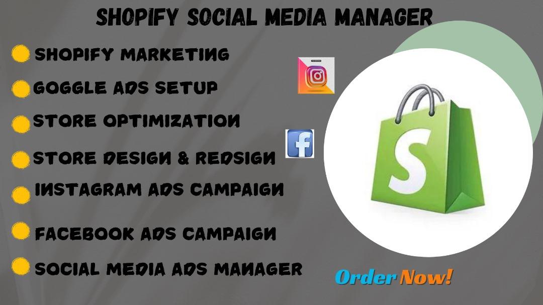 I will be your social media email marketing shopify store manager to promote your store