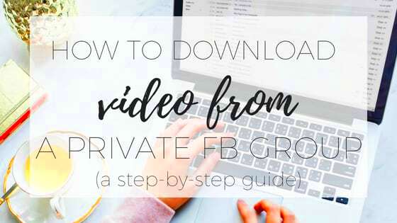 How to download Facebook video from a private group Claire K Creations