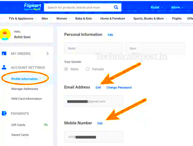 Change Mobile Number In Flipkart Number Lost