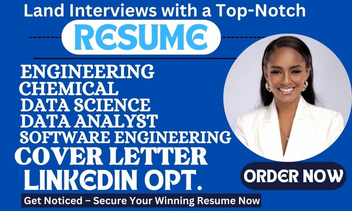 I will write engineering resume construction, project manager, IT tech, plumber, marine