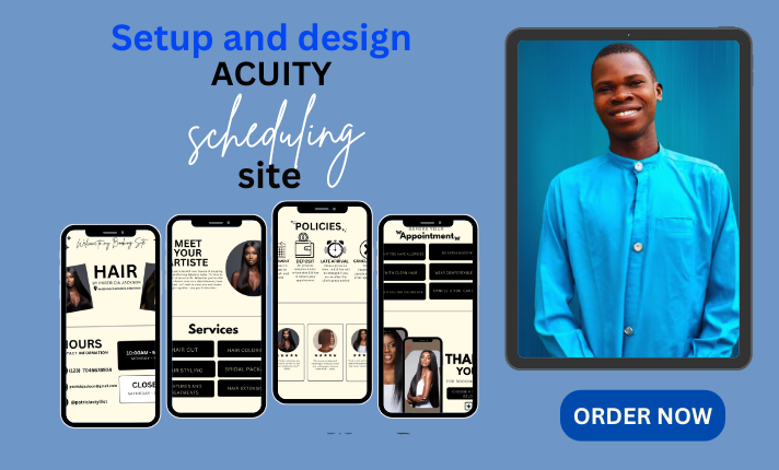 I will design, setup or revamp your acuity scheduling, booking appointments, calendly