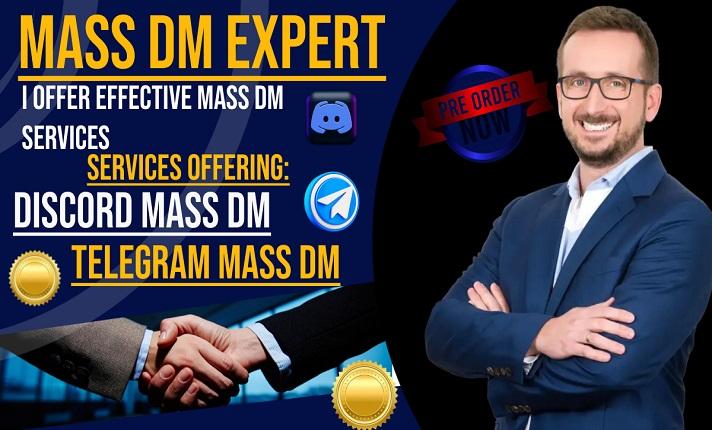 I will telegram mass dm, discord mass dm, mass dm advertising, telegram mass discord dm