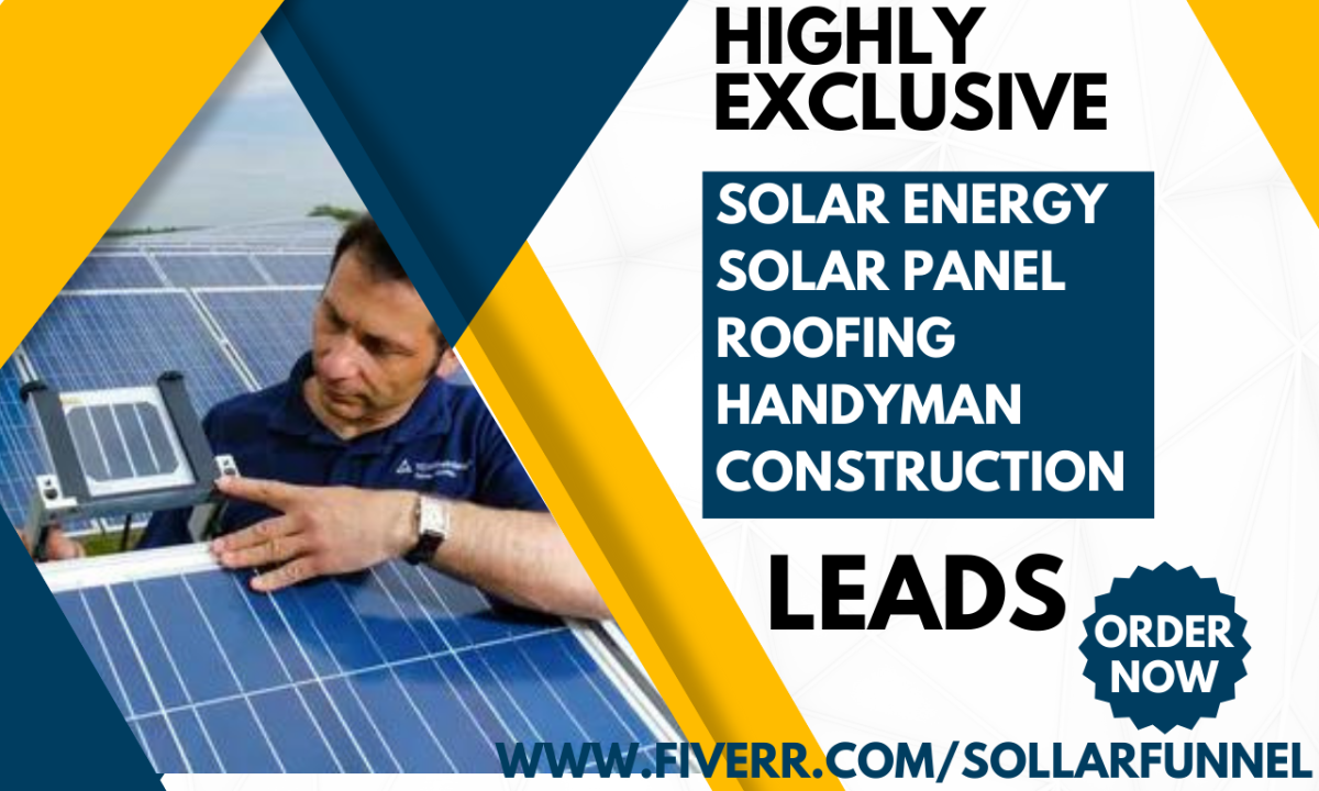 generate solar energy roofing patio homeowner construction handyman solar leads