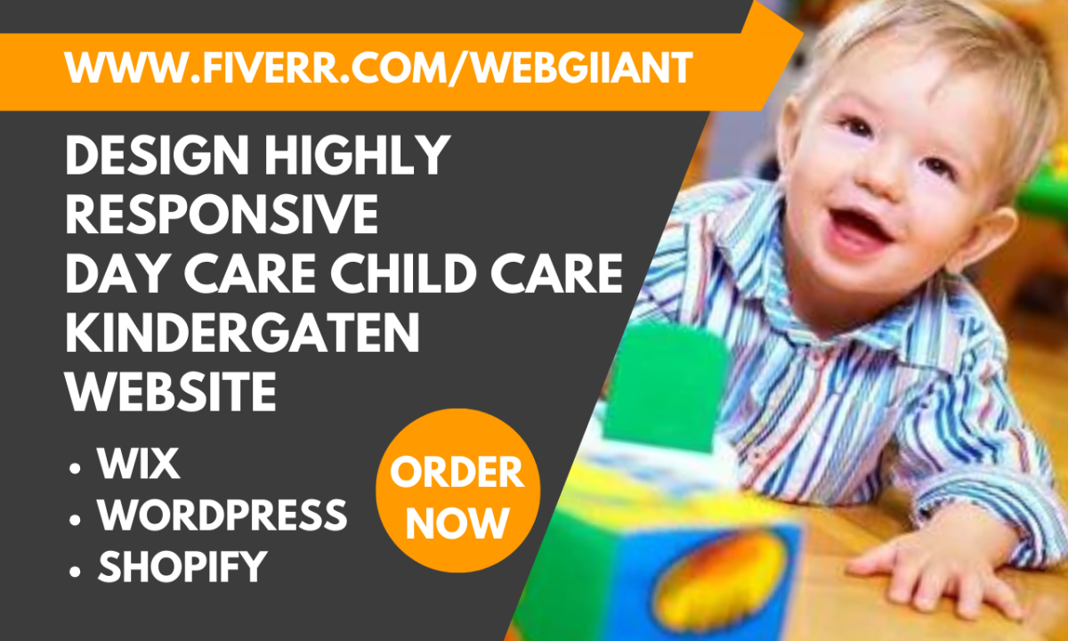 Design a Website for Daycare, Childcare, Kindergarten, Preschool, Nursery, Education School