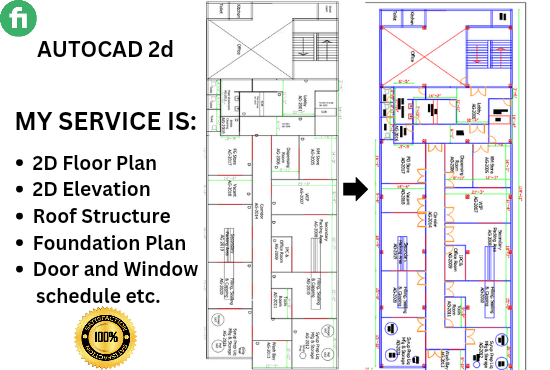 Design AutoCAD 2D Floor Plan Architectural Floor Plan