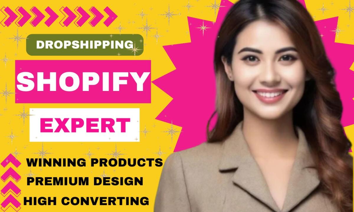 I will build a passive Shopify dropshipping store, Shopify ecommerce website design