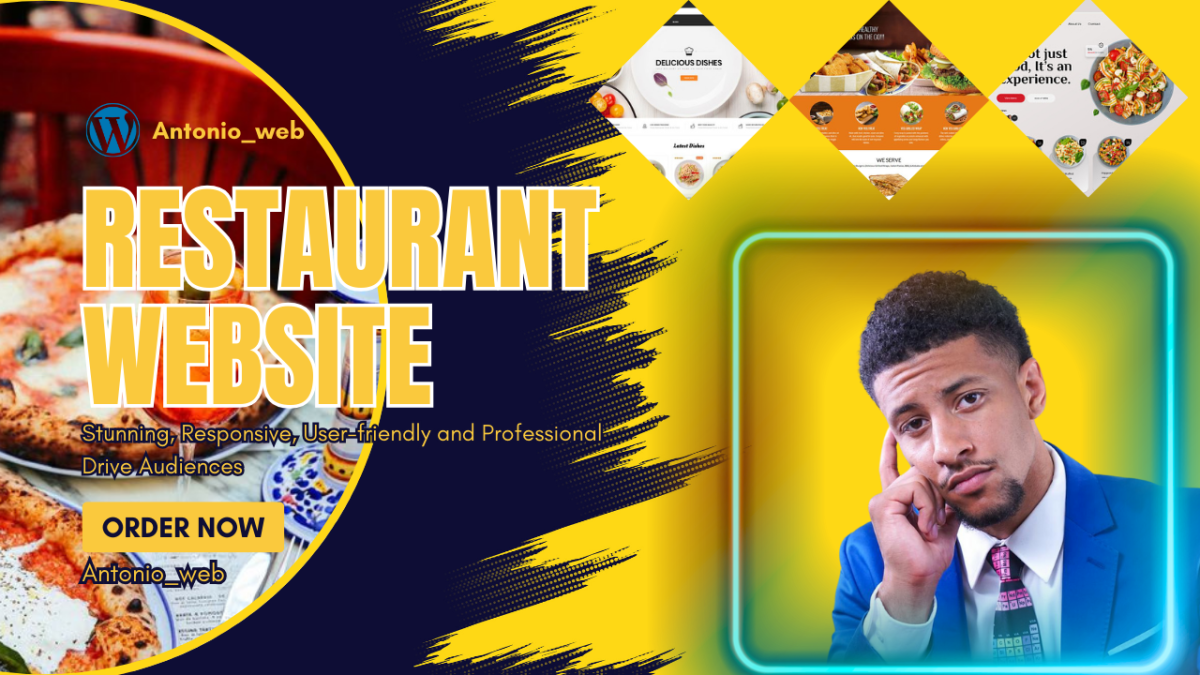 I will design restaurant website food website wordpress website online food ordering