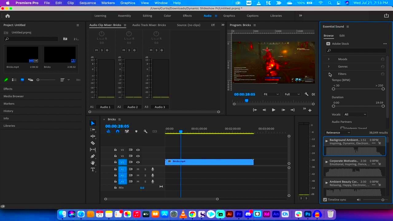 Adobe Premiere Pro Add Stock Music in Seconds YouTube