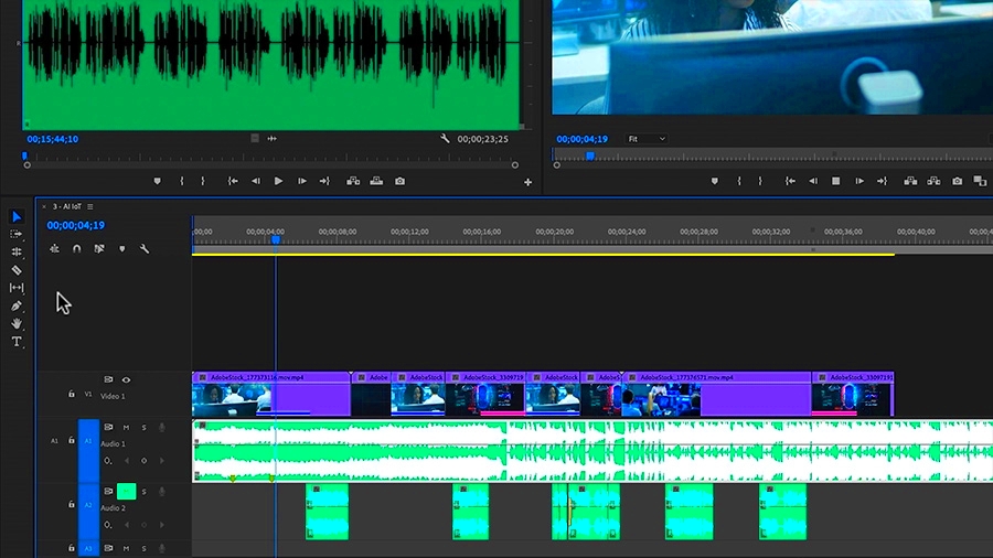 How to mix looping Adobe Stock audio clips with voiceover tracks