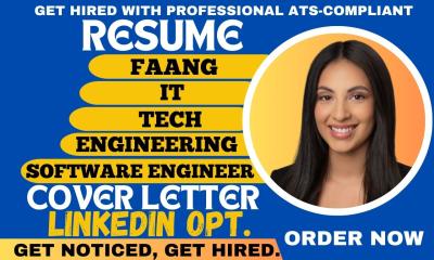 I will write faang resume, IT, tech, engineering, software engineer resume