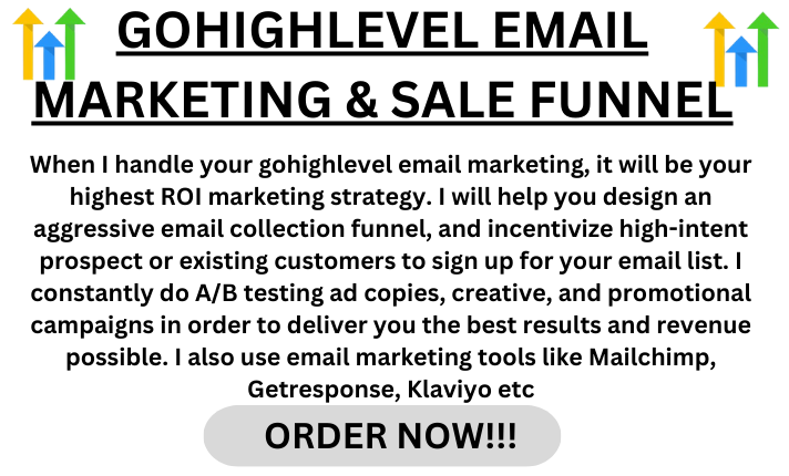 I will be your gohighlevel email marketing expert for go high level design