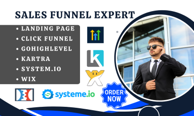 Build ClickFunnel Sales Funnel Kajabi System IO GoHighLevel Wix Landing Page