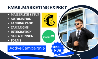 Expert in MailerLite, ActiveCampaign, Landing Page Automation, Campaign, Mailchimp, Keap, Funnel