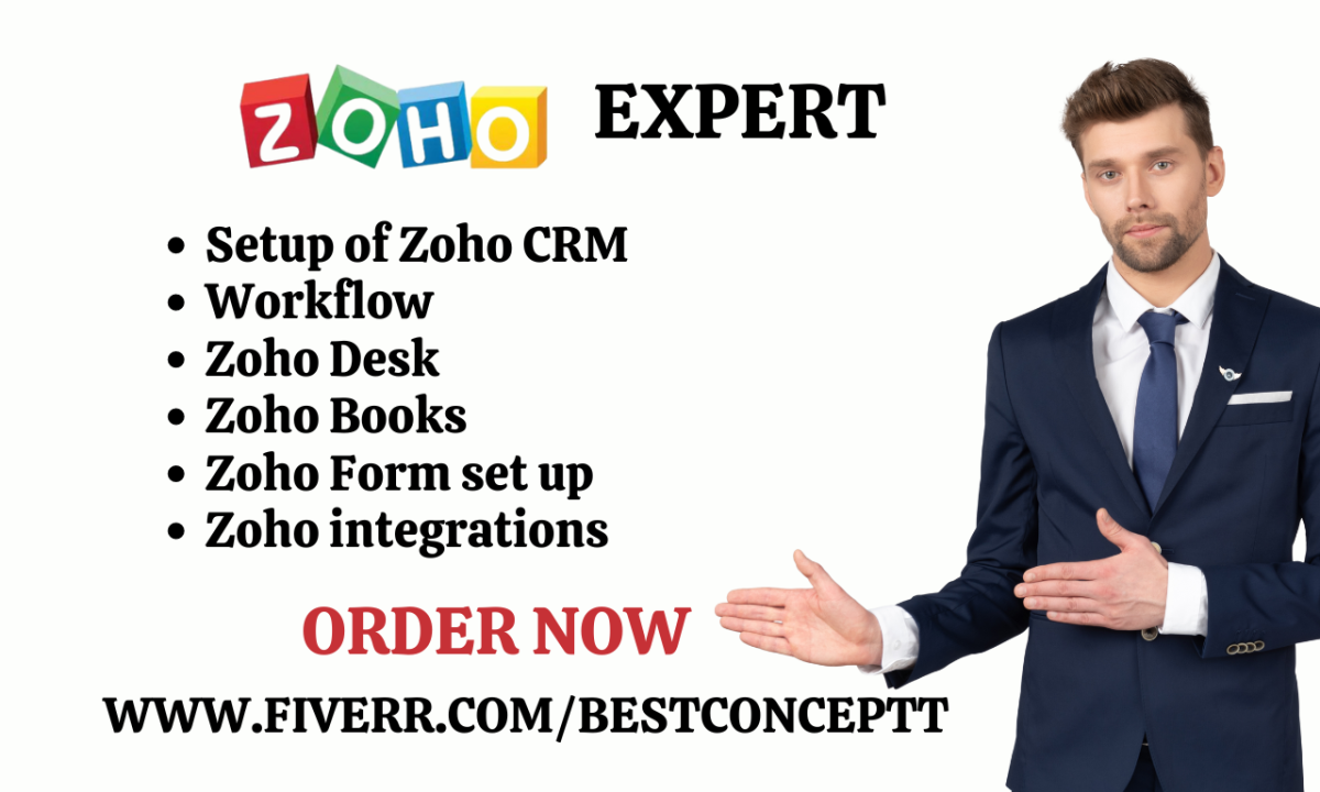 Set Up Zoho CRM, Zoho Forms, Zoho Site, Integration, Zoho Campaign, Zoho Books