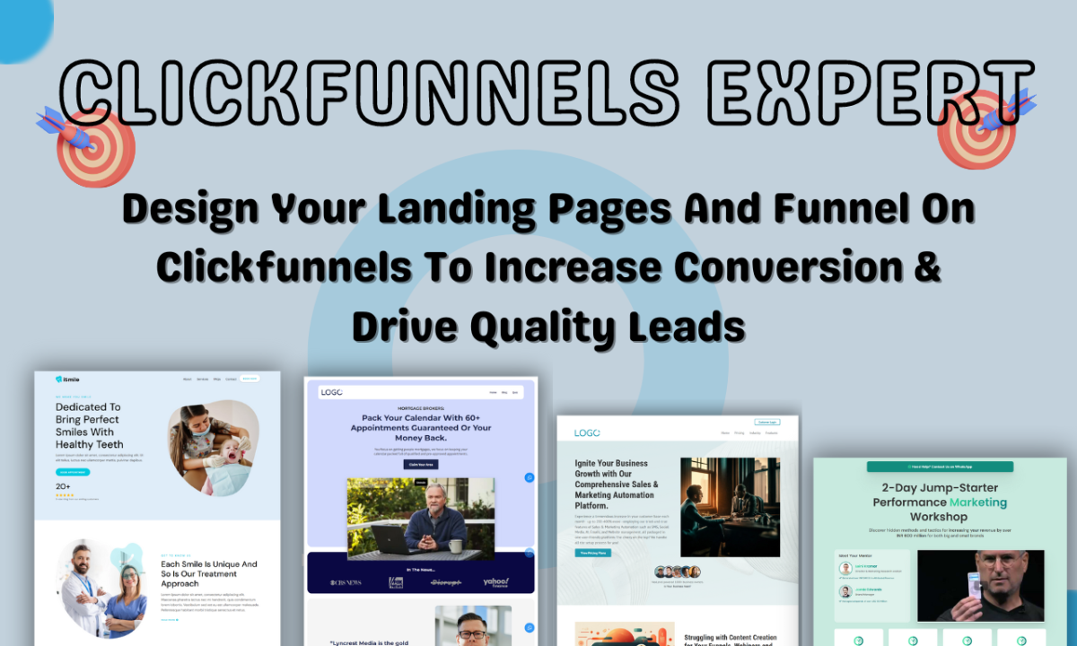 I will design expert clickfunnels sales funnel, clickfunnels landing page, sales page