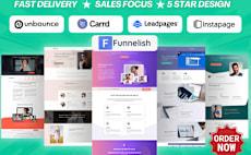 I will design redesign clone pages on carrd leadpages unbounce instapage funnelish