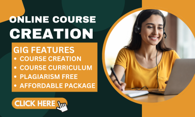 I will create online course content for online course, course creation, course content