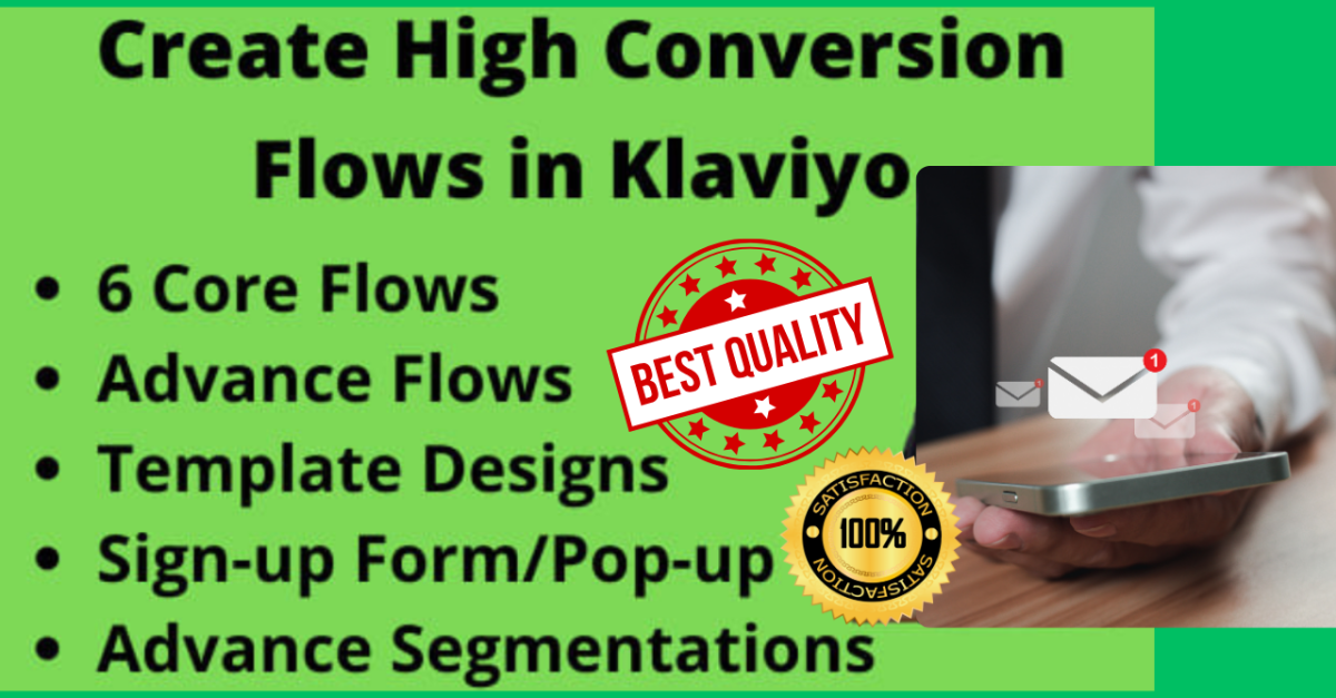 I will setup 8 essential email automated flows via Klaviyo MailChimp to your shopify